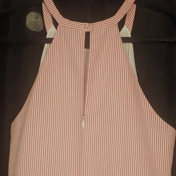 Sugar + Lips Jumpsuit size XL Red or Dark Pink and White Stripes - Picture 5 of 16